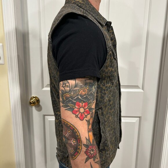 Lip Service Leopard Print Denim Vest Size Small - Picture 5 of 5